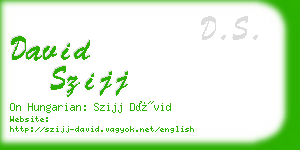 david szijj business card